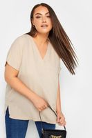 yours top beige de pico mujer curvy y tallas grandes yours
