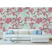 fotomural vinilo tulipanes franceses rosa 400 x 300 cm