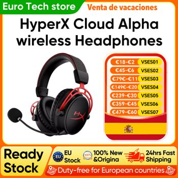 Audífonos inalámbricos originales HyperX Cloud Alpha con micrófono desmontable con cancelación de ruido, controladores de doble cámara, controles en la orejera y 300 horas de duración.