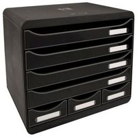 set de cajones escritorio store-box 7 cajones negro brillo exacompta