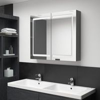 rogal armario de bano con espejo led gris 80x12x68 cm rogal