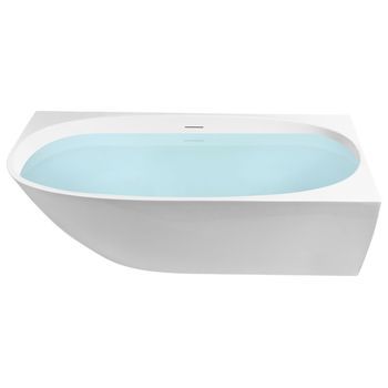 Bañera Esquinera Izquierda Moderna 170 X 80 Cm Acabado Acrílico Brillante Blanco Parnaiba