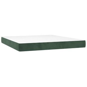 Colchón Muelles Ensacados Firmeza Media Terciopelo Verde Oscuro 160x210x20 Cm Vidaxl