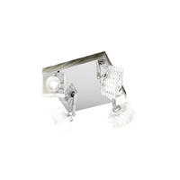 lampara de techo toplight metropolitan de 4 luces con casquillo g9 estructura cromada y cristal trabajado diseno moderno 25x25x15cm