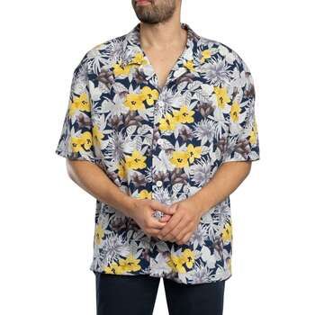 HUGO Camisa manga corta Camisa relajada de playa para hombre