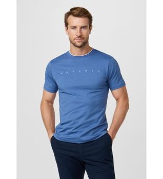 Hackett London para hombre. HM5000103 Camiseta con logo fit clásico azul (XL), Casual, Algodón, Manga corta
