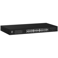 switch levelone gep-2841 gestionado 24 puertos gigabit poe 2 sfp rack 1u
