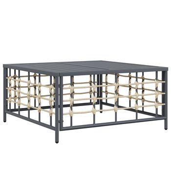 Mesa De Jardín | Mesa De Exterior Ratán Sintético Gris Antracita 70x70x34 Cm