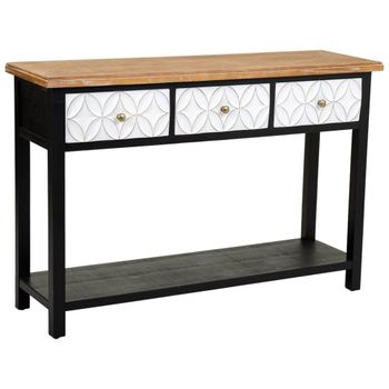 Recibidorde madera con 3 cajones 120x40x81