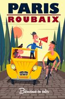 carrera de cuadro paris - roubaix impresion sobre lienzo 60x90cm