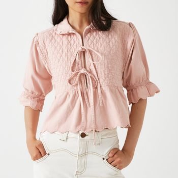 Seventy + Mochi Heidi Quilted Cotton Blouse - M
