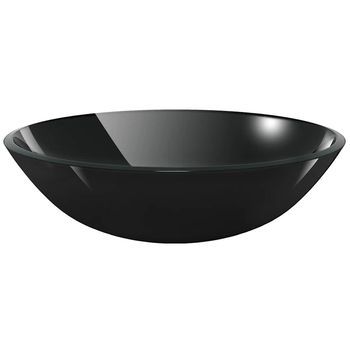 Lavabo De Vidrio Templado Negro 42 Cm Vidaxl