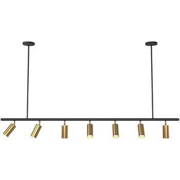 Lámpara De Techo Rail - 7 Focos Dorados Ajustables - 140cm Dorado