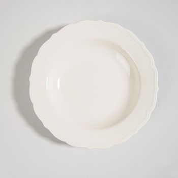 Plato hondo de gres blanco D 22,4 cm