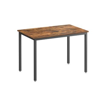 Mesa de Comedor para 4 Personas Rústico Marrón y Negro, Marrón Rústico, Negro
