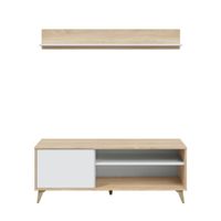mueble para tv y repisa mural - l135 cm - blanco