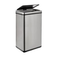 cubos de basura de acero inoxidable gris 50l