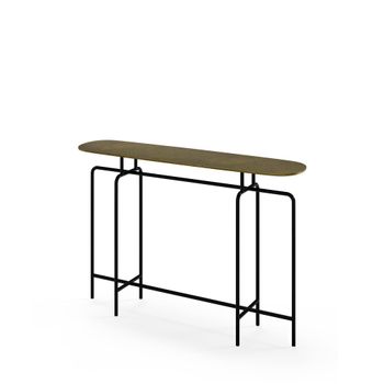 Consola metálica dorada y negra de estilo étnico
