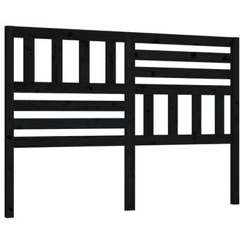 Cabecero Cama Mueble De Dormitorio De Cama Madera Maciza De Pino 166 X 4 X 100 Cm Negro M02_0006074