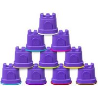 arena cinetica con 10 contenedores en forma de castillo kinetic sand