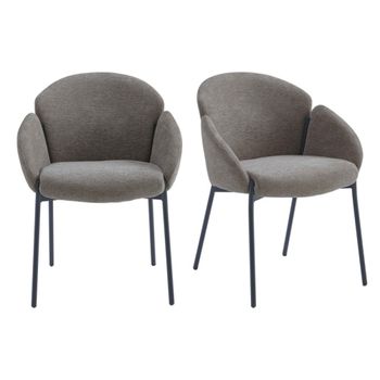 Silla de tela luxury topo (x2)