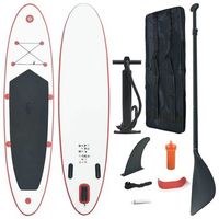 set de tabla inflable de paddle surf sup rojo y blanco vidaxl