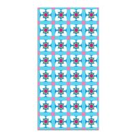 alfombra vinilica azul 160x230cm agatha hidraulico baldosas flores bordes