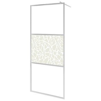 Mampara De Ducha Accesible Vidrio Esg Diseño Piedras 115x195 Cm Vidaxl