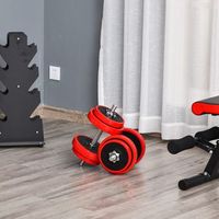 juego de mancuernas homcom metal pp o215x38 cm negro y rojo