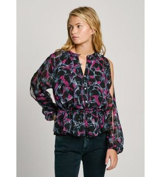 Pepe Jeans para mujer. PL304968 Blusa Avery negro (S), Casual, Fiesta, Poliéster, Manga larga