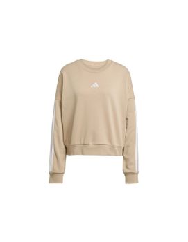 Sudadera adidas 3 Bandas Ft Swt Mujer Beige/Blanco