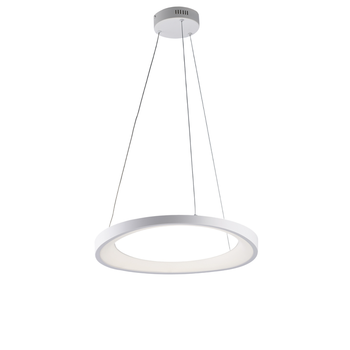 Anna Lámpara Colgante Circular De Metal Y Aluminio Lacado En Blanco Con Led Integrado Y Cables Eléctricos Orientables 130 Ø50 Bl249-s50