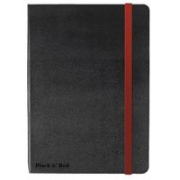 black n red a5 book casebound journal notebook 90gm2 ruled and numbered 144 pages