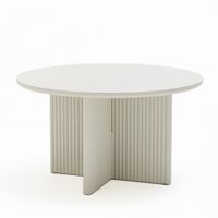 mesa baja redonda de madera o80cm - greige