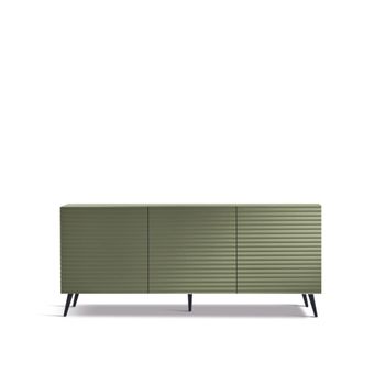 Aparador moderno con 3 puertas en madera verde 180x50 cm 80h