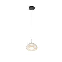 brena - lampara colgante individual color conac de fabas luce - led regulable de 10 w - lampara de techo - diametro 22 cm