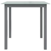 mesa de jardin  mesa de exterior de aluminio y vidrio gris claro 80x80x74 cm