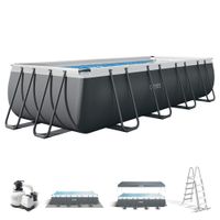 piscina desmontable rectangular ultra xtr intex con depuradora 5700 lh 549x274x132 cm azulgris