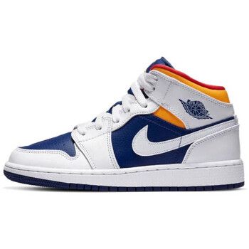 Nike Deportivas Moda 1 Mid White Laser Orange Deep Royal Blue para hombre