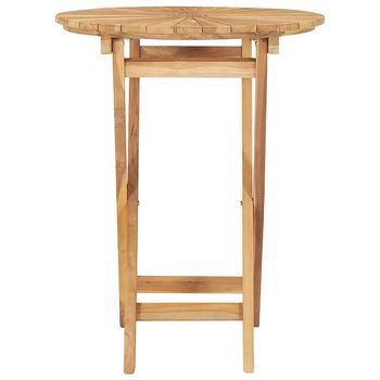Mesa De Jardín | Mesa De Exterior Plegable Madera Maciza De Teca Ø 60 Cm