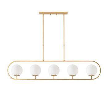 Lámpara De Techo Jewel-10620 Oro Brillante Metal Vidrio 122x15x49-91 Cm