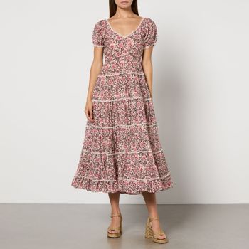 RIXO Ophelia Floral-Print Satin Midi Dress - UK 10
