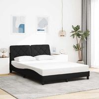 cama matrimonial  cama para adultos  estructura de cama sin colchon tela negro 120x200 cm