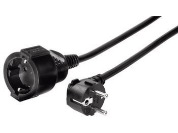 Alargador - Hama 00047870, 5 m, Toma de tierra, Negro