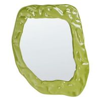 espejo de pared decorativo 74 x 57 cm estilo retro asimetrico mdf verde martyre