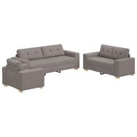 sofa 3 pcs taupe 221 x 80 x 80 cm tejido mezcla de lino vidaxl
