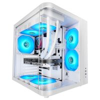 mars gaming mc-curv caja gaming atx triple cristal templado curvado doble camara usb-c blanco