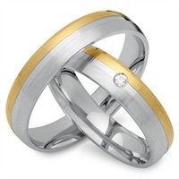 alianzas 14 quilates oro blanco amarillo con diamante