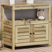 mesa plantacion con estantes madera impregnada 825x45x81 cm vidaxl