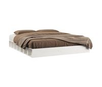 estructura cama de madera maciza blanca super king 180x200 cm